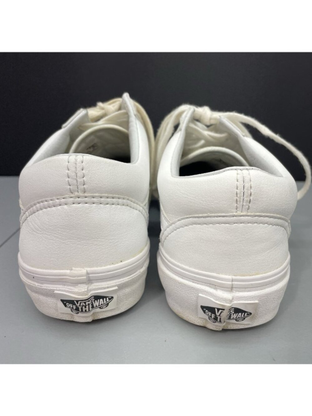 Vans Old Skool Sneakers Shoes Athletic Leather White Womens 7 - Picture 7 of 13